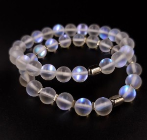 Bransoletka matowa - Blask laguny (crystal) 8mm