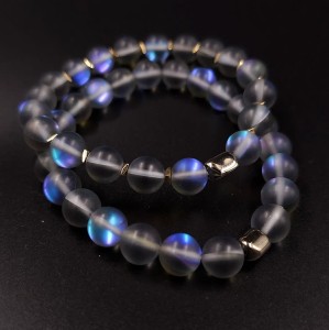 Bransoletka matowa - Blask laguny (blue) 8mm