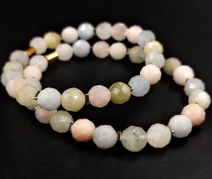 Bransoletka fasetowana - Morganit 8mm