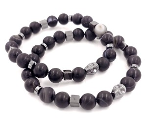 Bransoletka gładka - onyks 10mm (M)