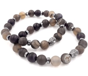 Bransoletka gładka - Agat 10mm (M)
