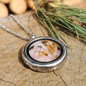 Amulet szklany - otwierany (srebrny)