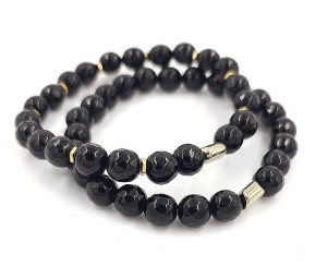 Bransoletka fasetowana - Onyks gold 8mm