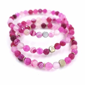 Bransoletka fasetowana - Agat rose 6mm