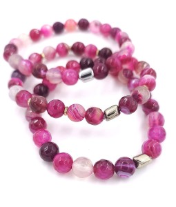 Bransoletka fasetowana - Agat rose 8mm